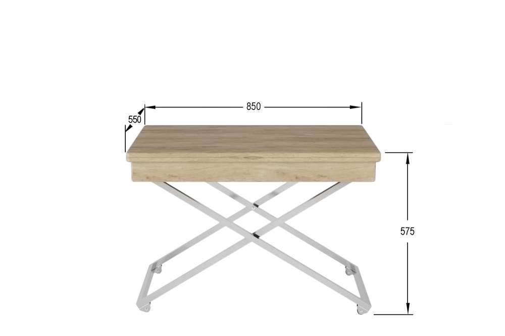 Стол-трансформер «Андрэ» Хром дуб сонома