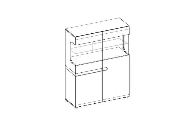 Шкаф с витриной «Линате» 3D-1S/TYP 33