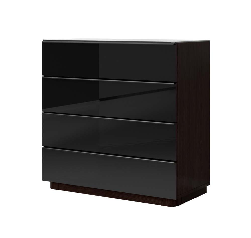 Комод «Togo» 4S 22XTRT typ 27 Венге/Черное стекло